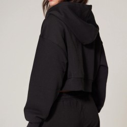 PRETTYLITTLETHING Black Premium Print Zip Front Hoodie