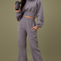 Tall Steel Blue High Waist Wide Leg Sweatpant
